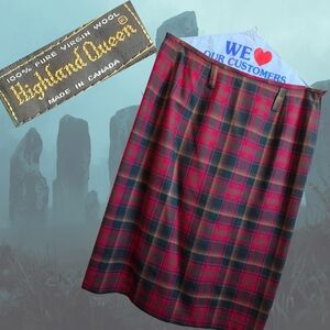 Vintage 70s Tartan Pure Wool Skirt - Highland Queen